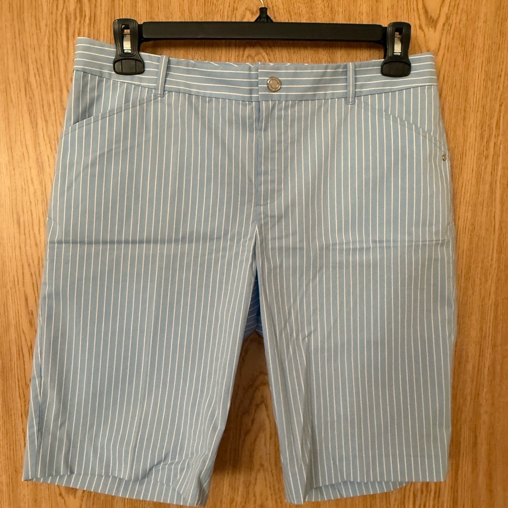 New Ralph Lauren Golf Light Blue Pin Striped Shorts